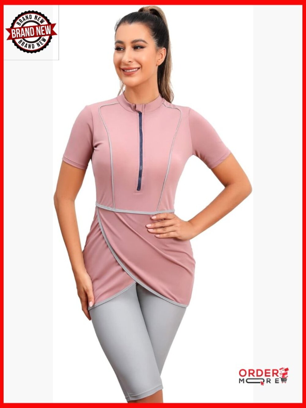 Modest Full Cover Swimwear Burkini 3PC Rashguard Set for Women Full Coverage